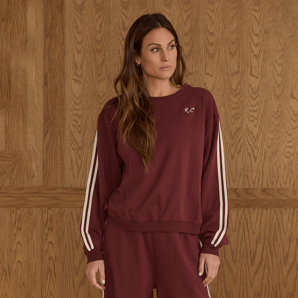 Rylee + Cru Womens Oversized Sweatshirt - Burgundy