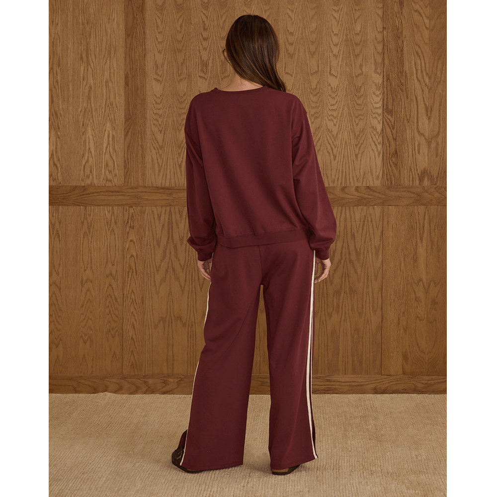Rylee + Cru Womens Track Pant - Burgundy