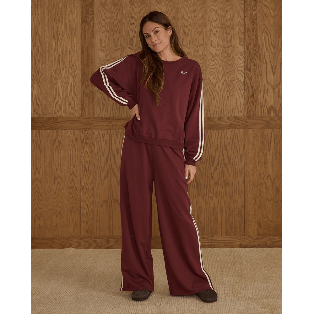 Rylee + Cru Womens Track Pant - Burgundy