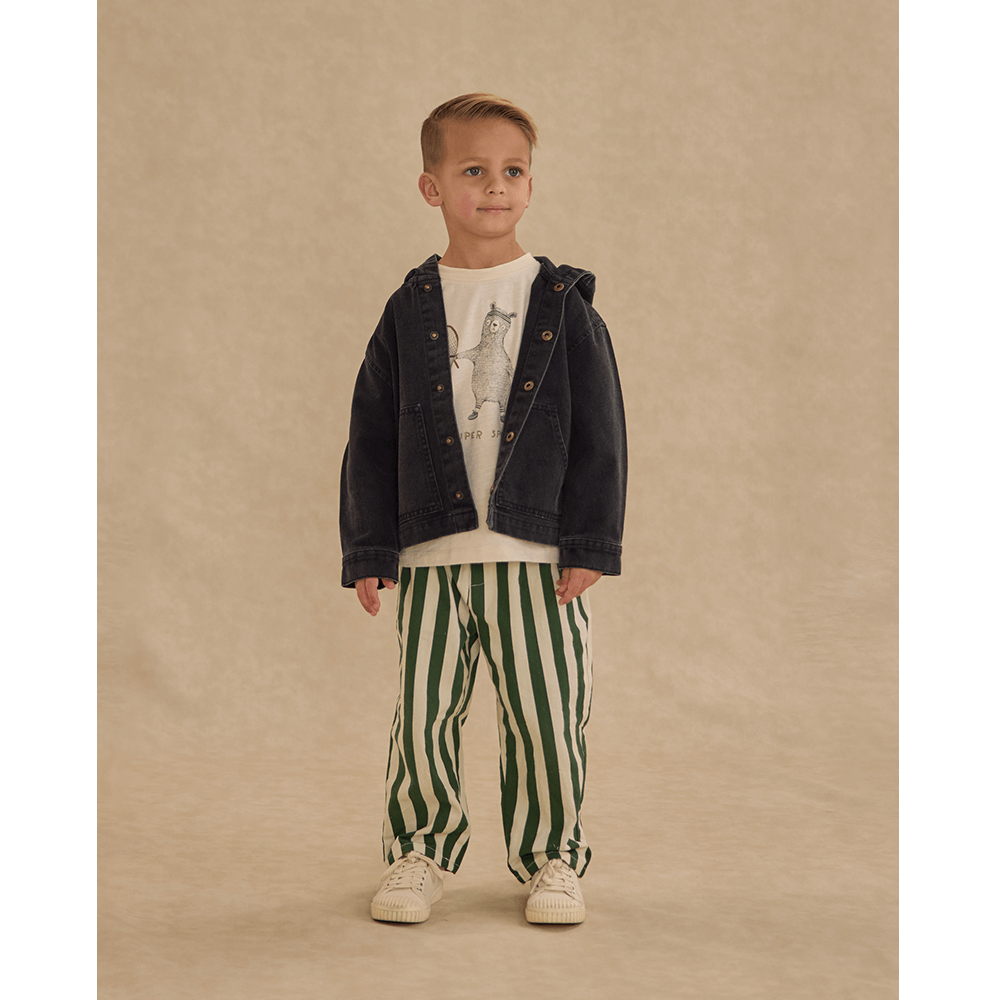 Rylee + Cru Baggy Pant - Green Stripe