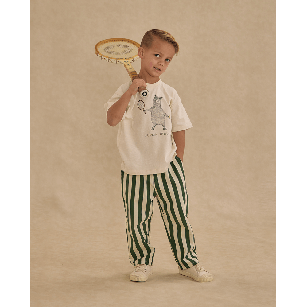 Rylee + Cru Baggy Pant - Green Stripe