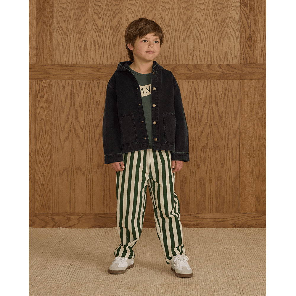 Rylee + Cru Baggy Pant - Green Stripe