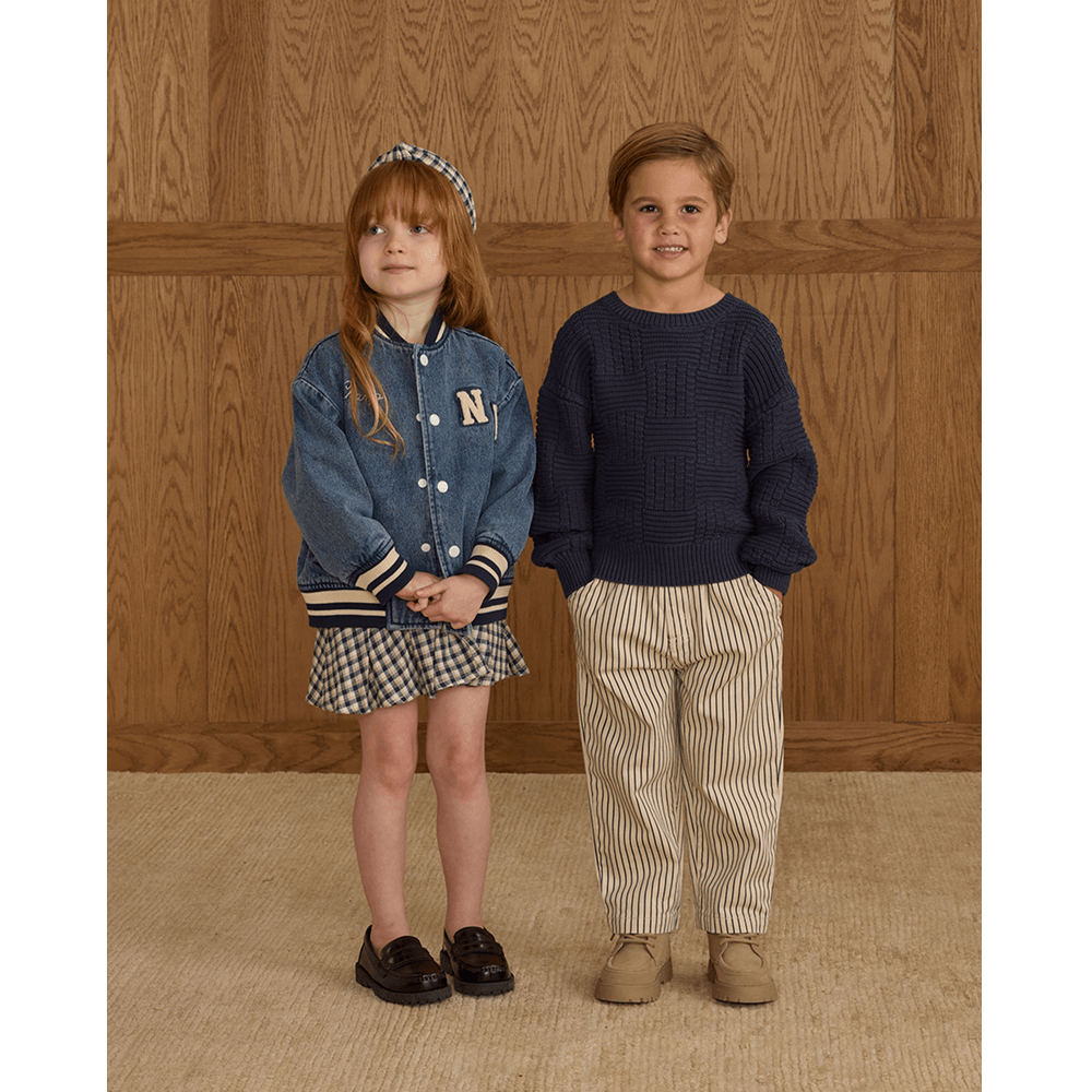 Rylee + Cru Baggy Pant - Navy Pinstripe