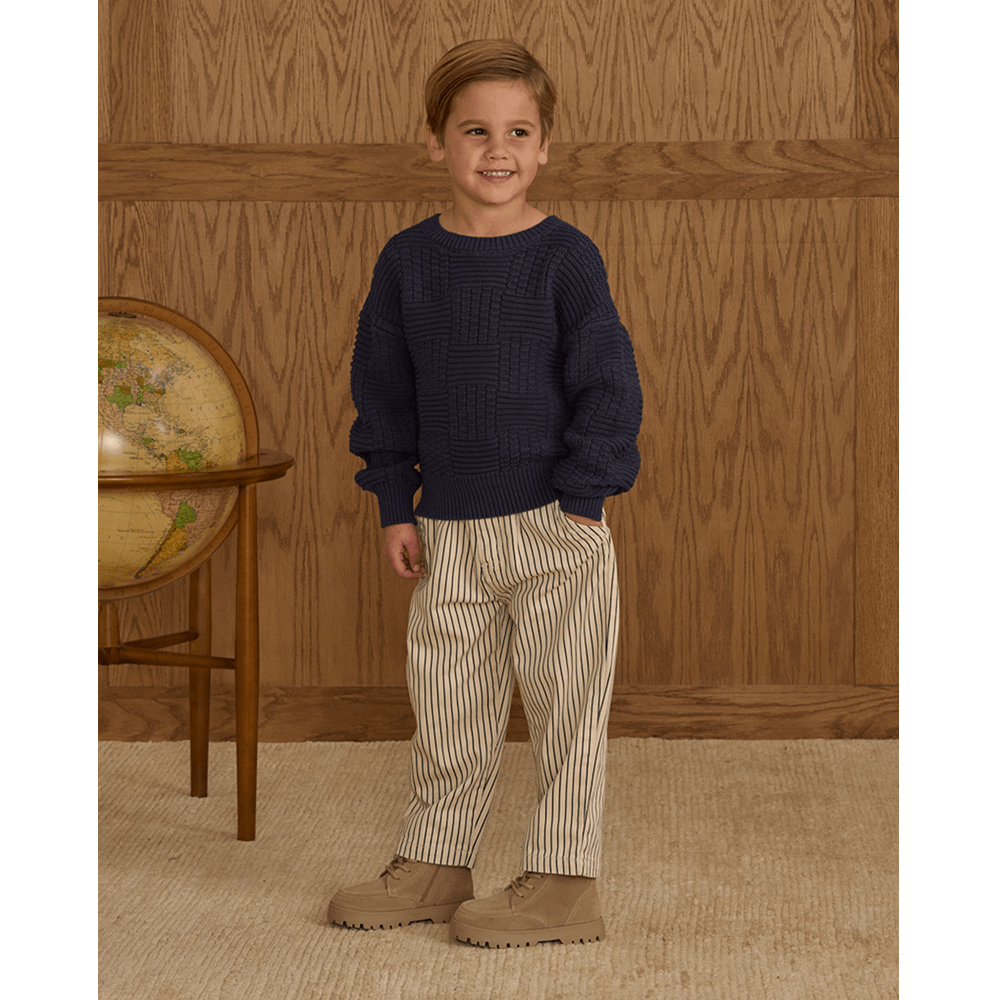 Rylee + Cru Baggy Pant - Navy Pinstripe