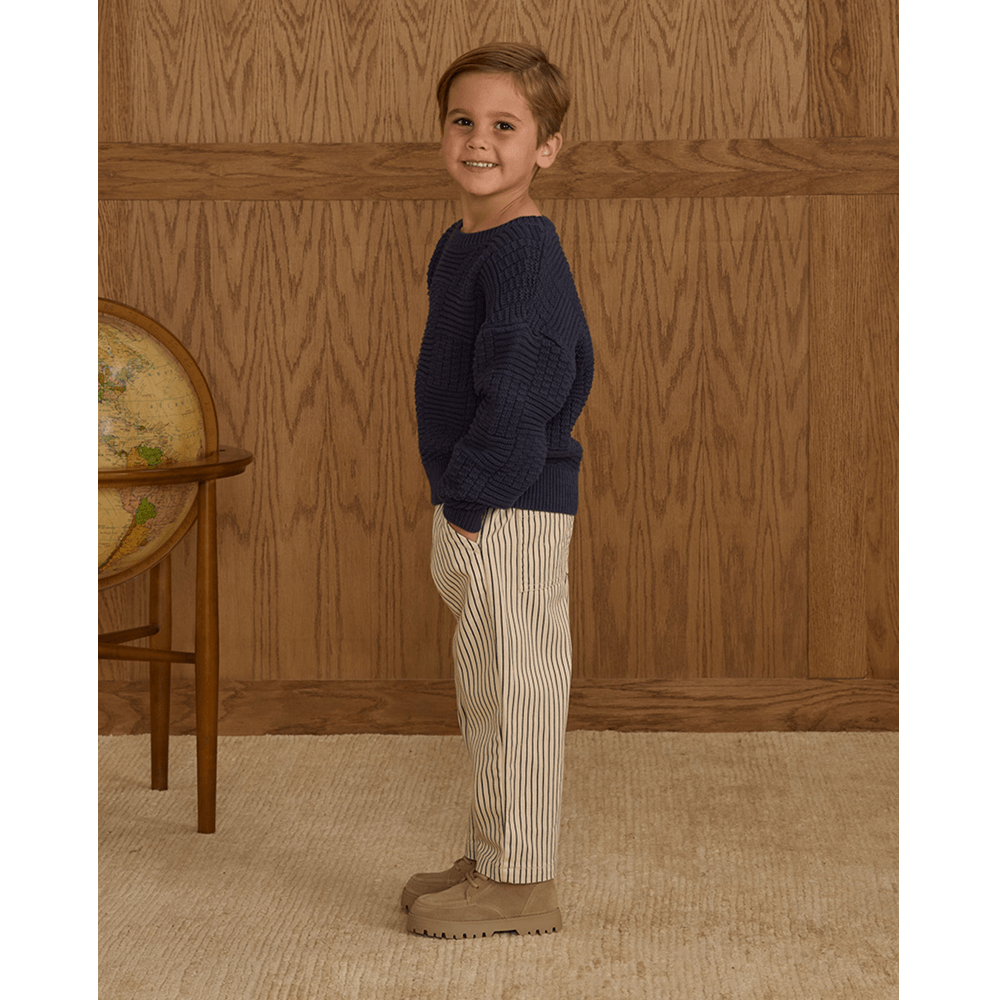 Rylee + Cru Baggy Pant - Navy Pinstripe