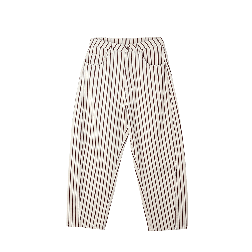 Rylee + Cru Barrel Pant - Burgundy Pinstripe