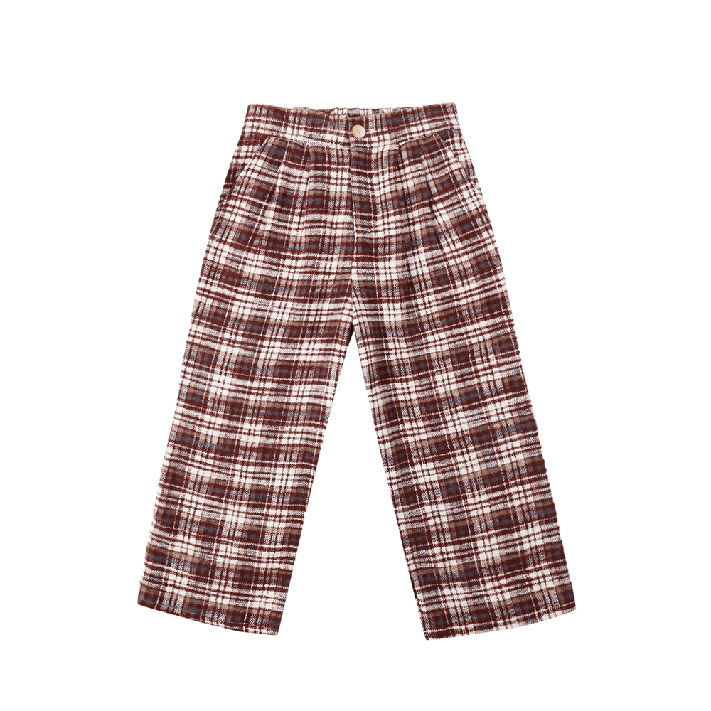 Rylee + Cru  Brooklyn Trouser - Burgundy Plaid