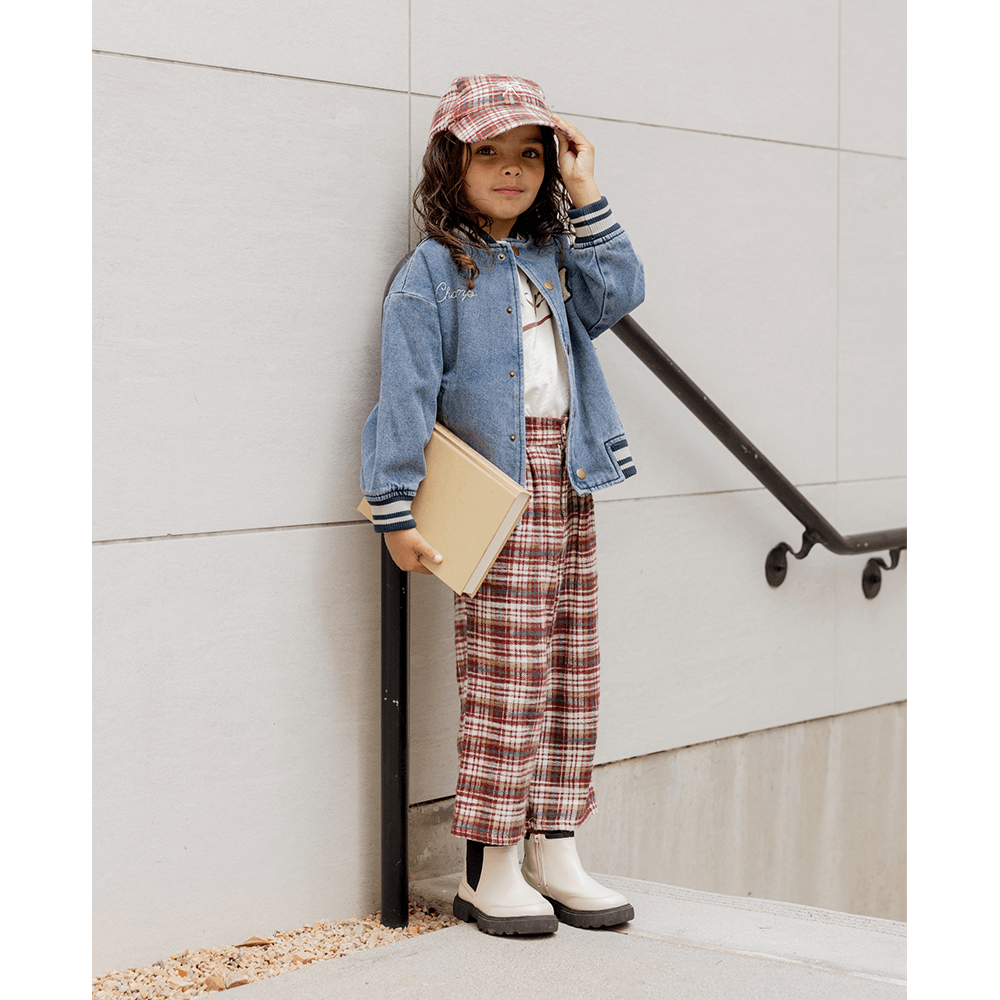 Rylee + Cru  Brooklyn Trouser - Burgundy Plaid
