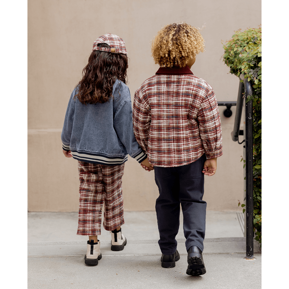 Rylee + Cru  Brooklyn Trouser - Burgundy Plaid