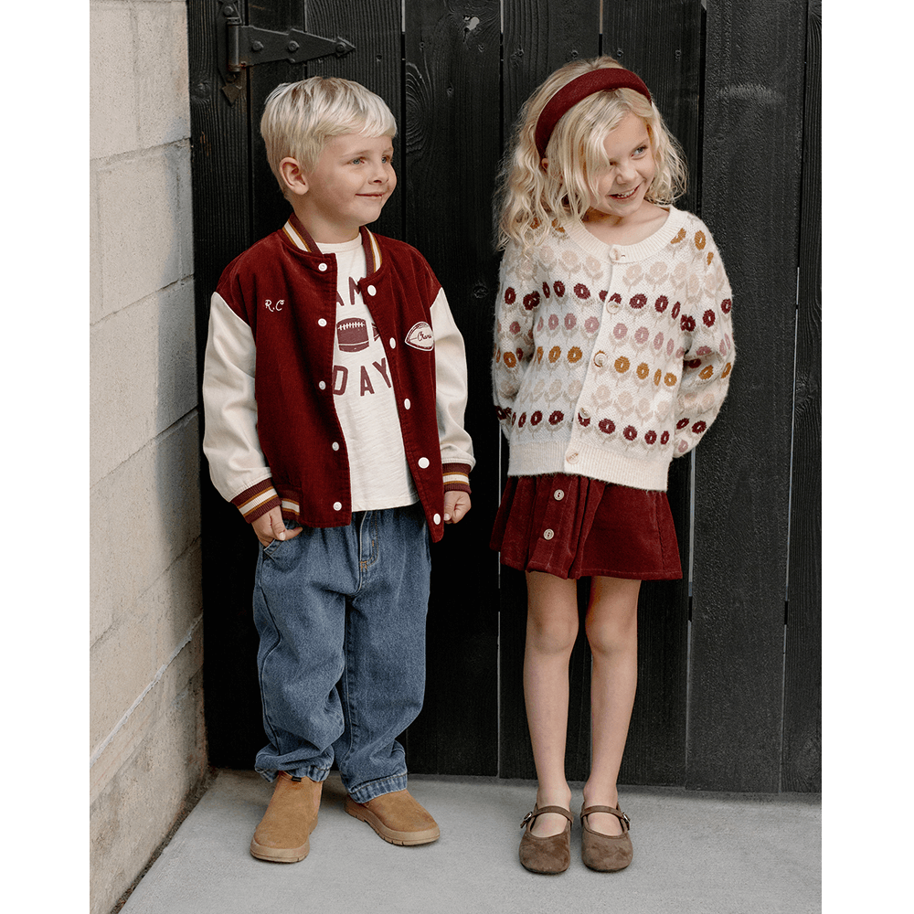 Rylee + Cru Button Front Mini Skirt - Burgundy