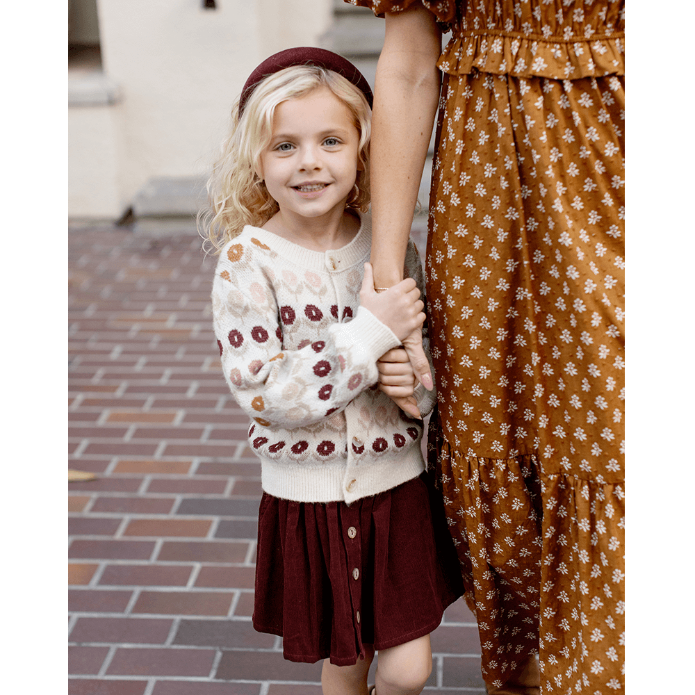 Rylee + Cru Button Front Mini Skirt - Burgundy