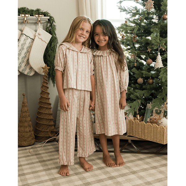 Rylee + Cru Girl's Nightgown - Candy Cane Stripe
