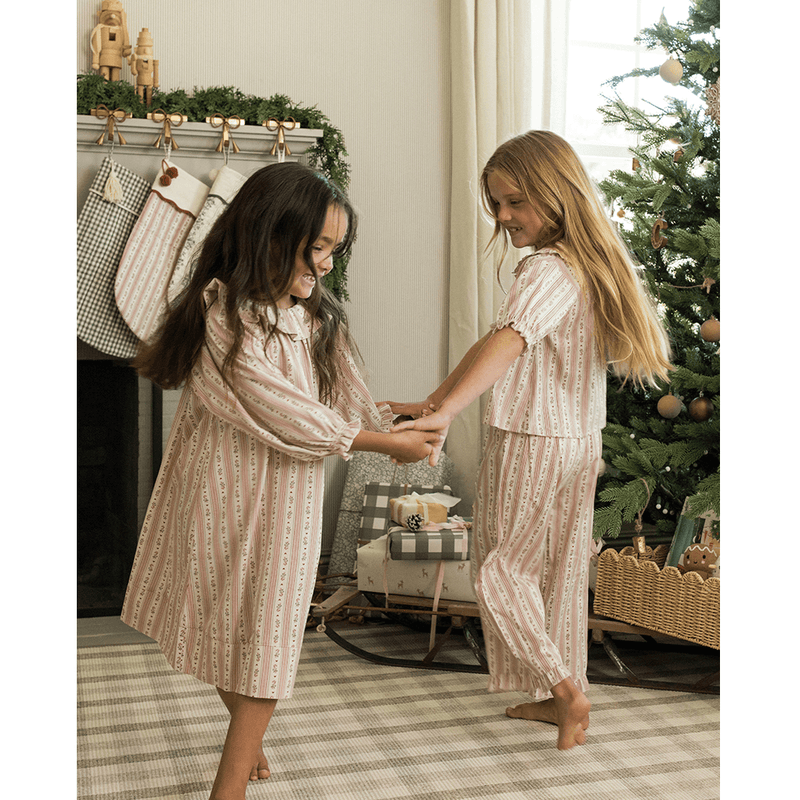 Rylee + Cru Girl's Nightgown - Candy Cane Stripe