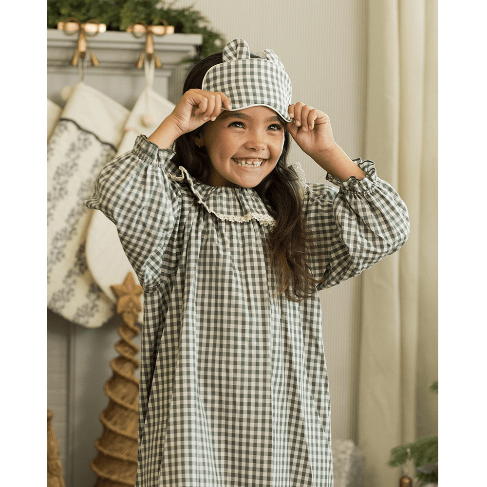 Rylee + Cru Girl's Nightgown - Evergreen Gingham