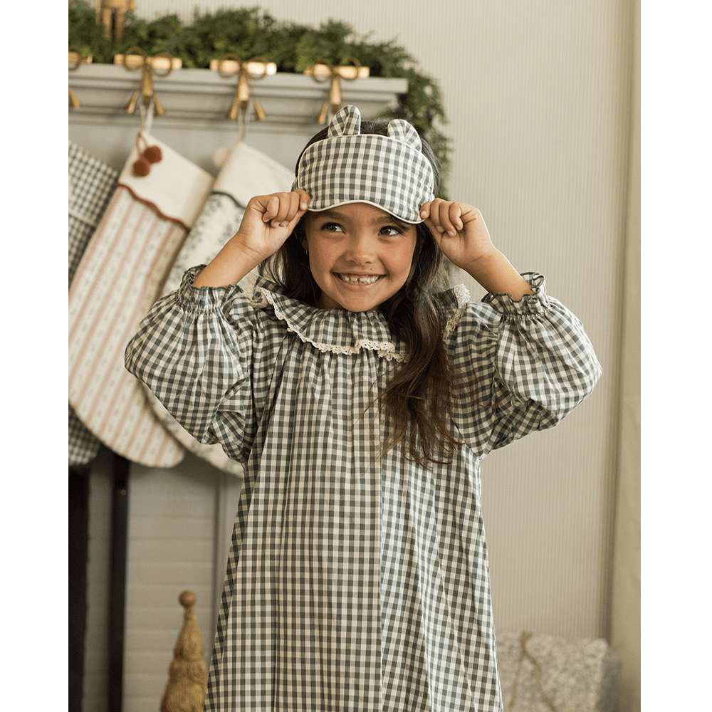 Rylee + Cru Girl's Nightgown - Evergreen Gingham