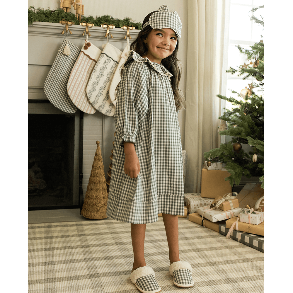 Rylee + Cru Girl's Nightgown - Evergreen Gingham