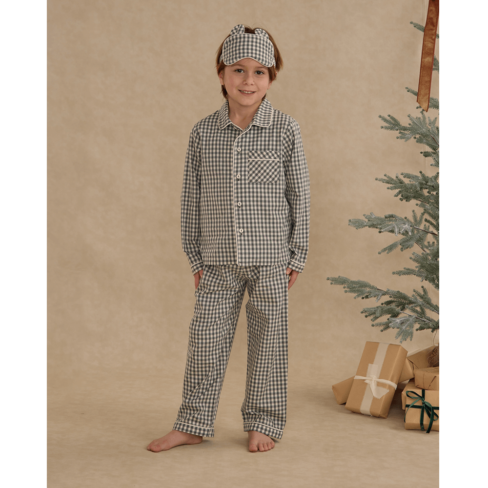 Rylee + Cru Long Sleeve Pajamas - Evergreen Gingham