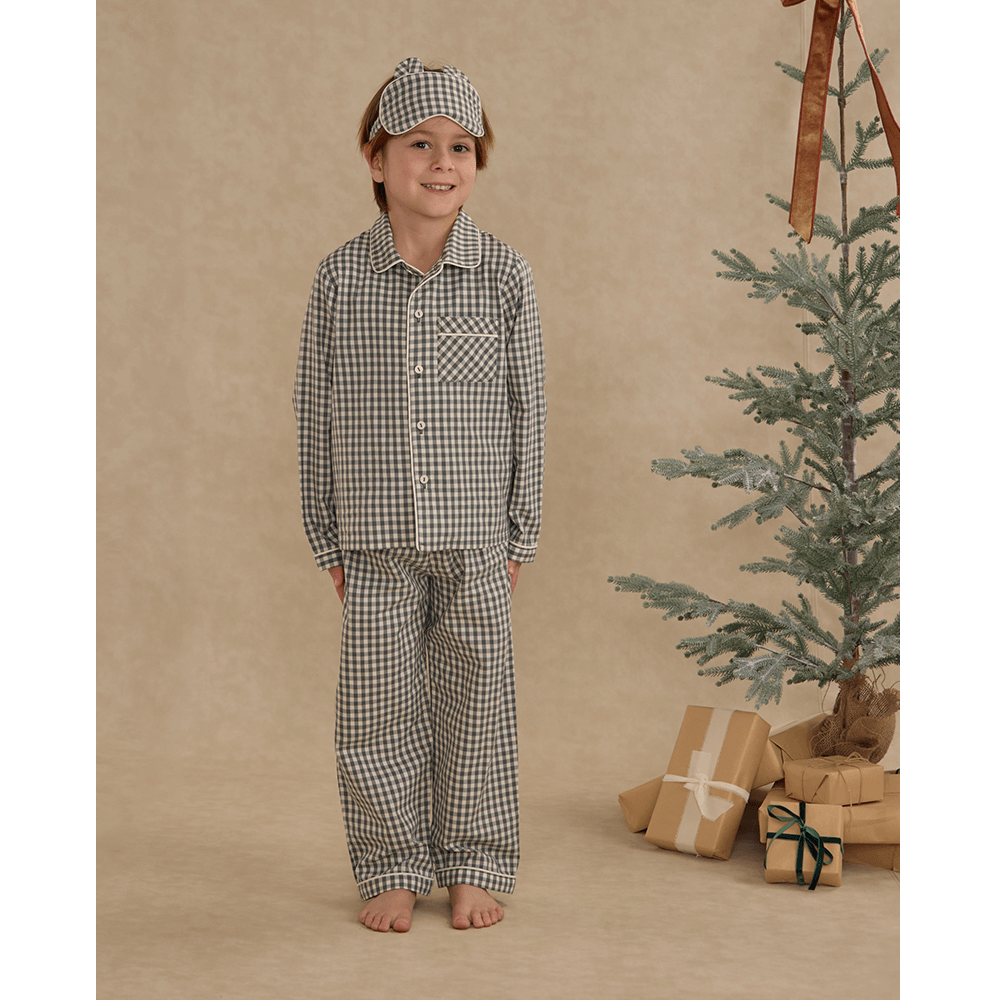 Rylee + Cru Long Sleeve Pajamas - Evergreen Gingham