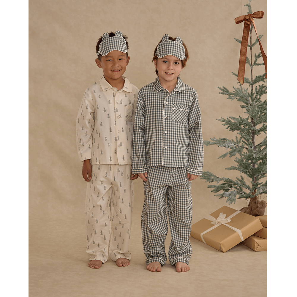 Rylee + Cru Long Sleeve Pajamas - Evergreen Gingham