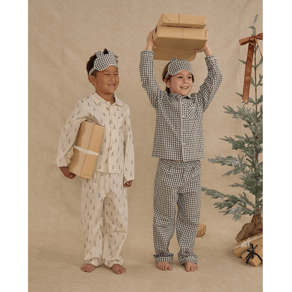 Rylee + Cru Long Sleeve Pajamas - Evergreen Gingham