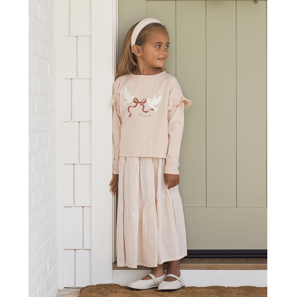 Rylee + Cru Ruffle Long Sleeve Tee - Peace