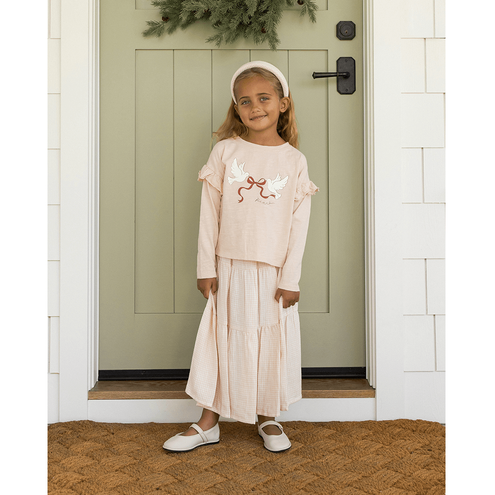 Rylee + Cru Ruffle Long Sleeve Tee - Peace