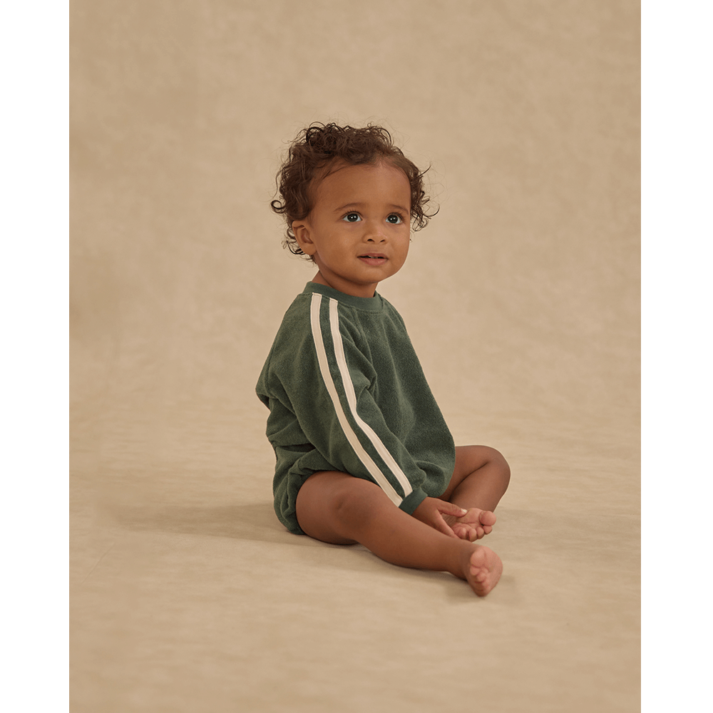 Rylee + Cru Crewneck Romper - Green