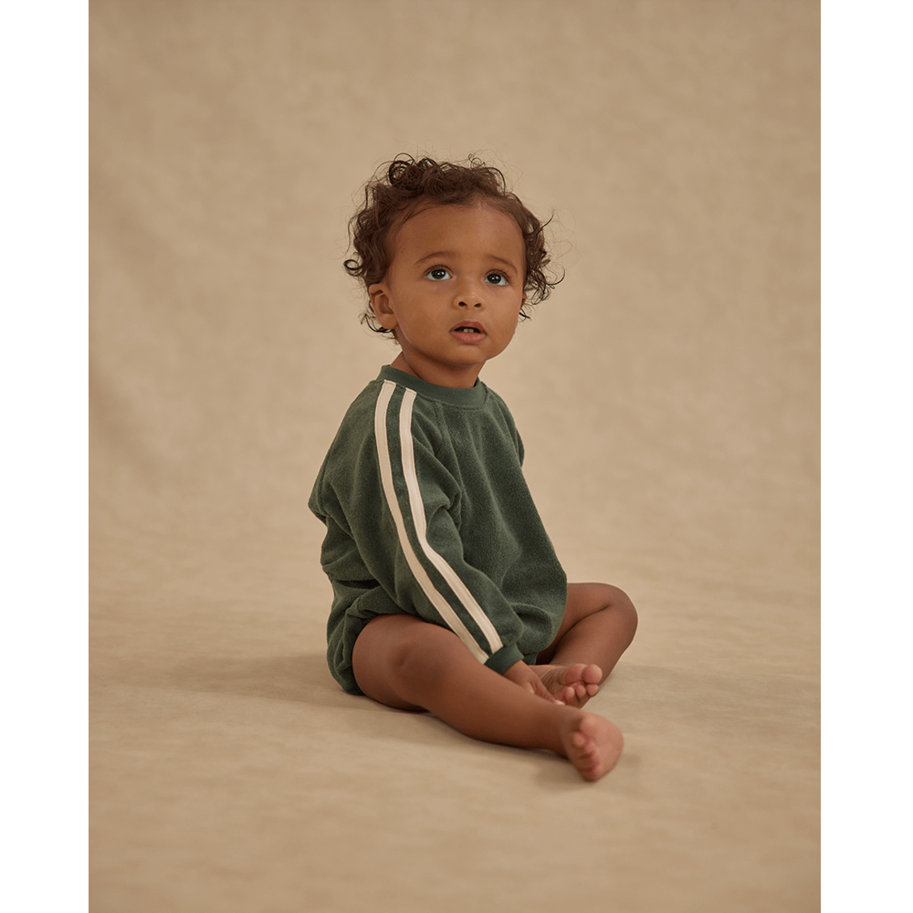 Rylee + Cru Crewneck Romper - Green
