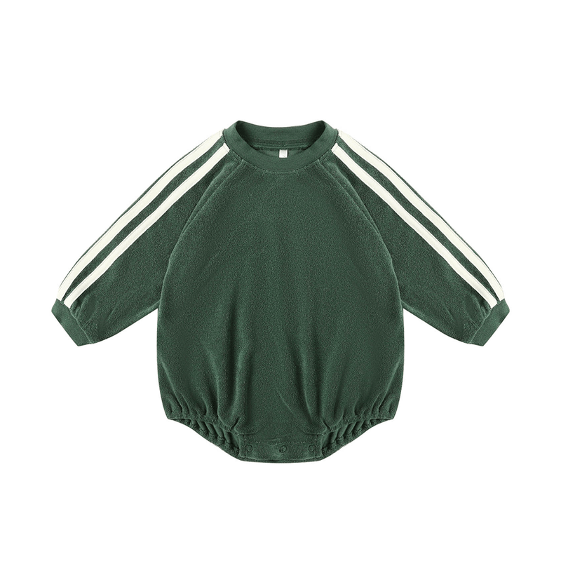 Rylee + Cru Crewneck Romper - Green