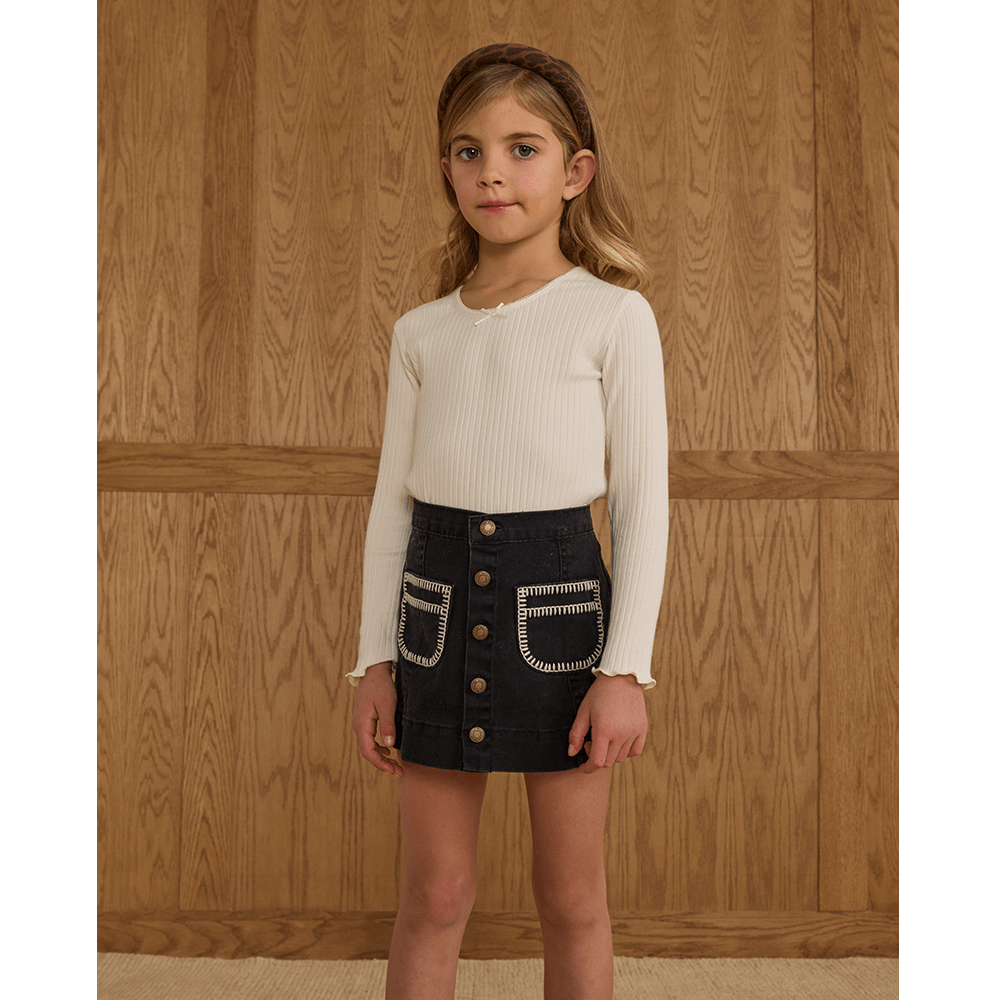 Rylee + Cru Denver Mini Skirt - Washed Black