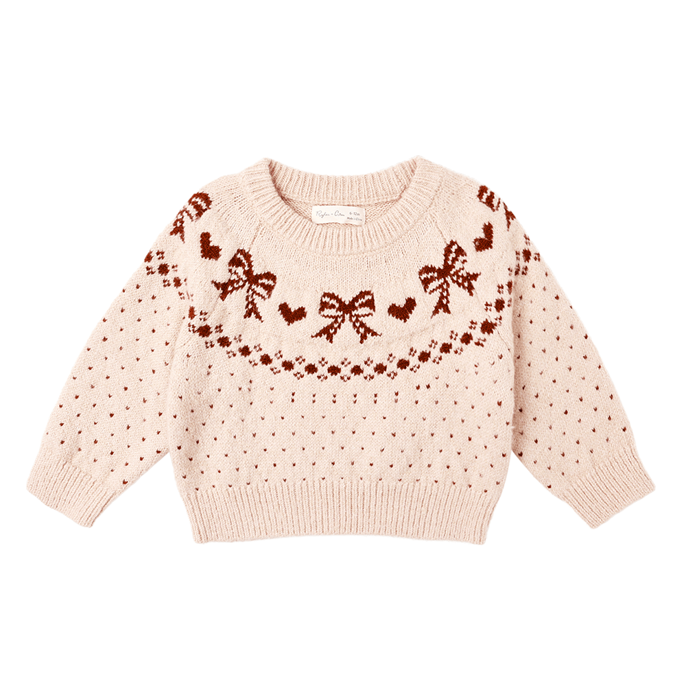 Rylee + Cru Fair Isle Sweater - Bows