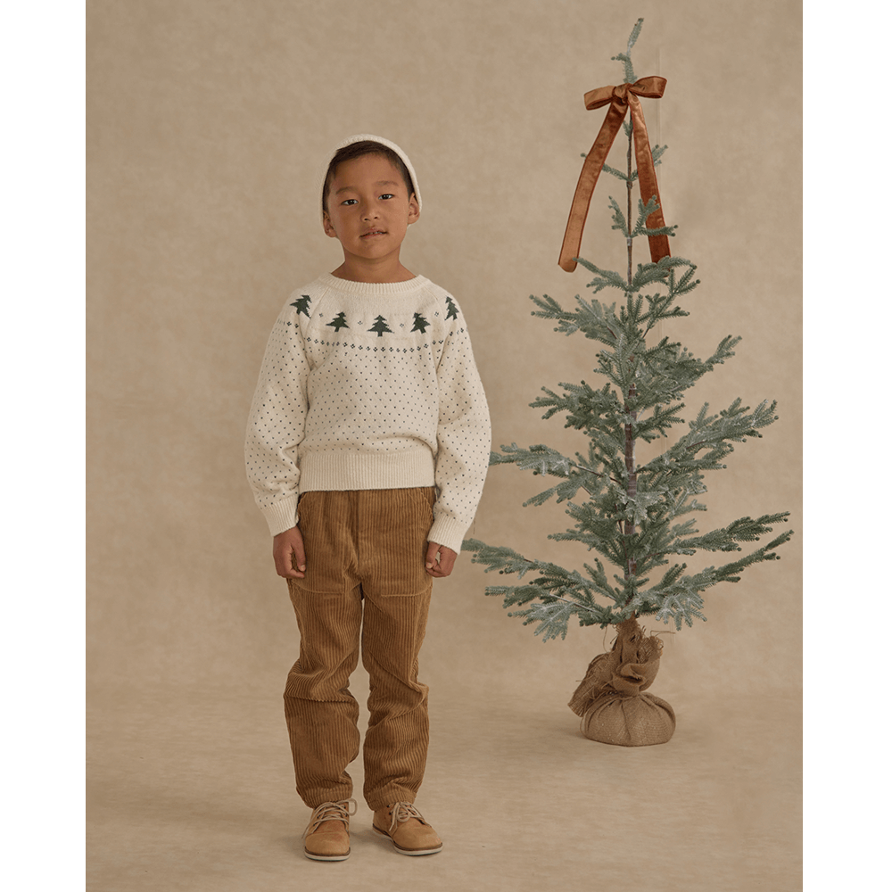 Rylee + Cru Fair Isle Sweater - Trees