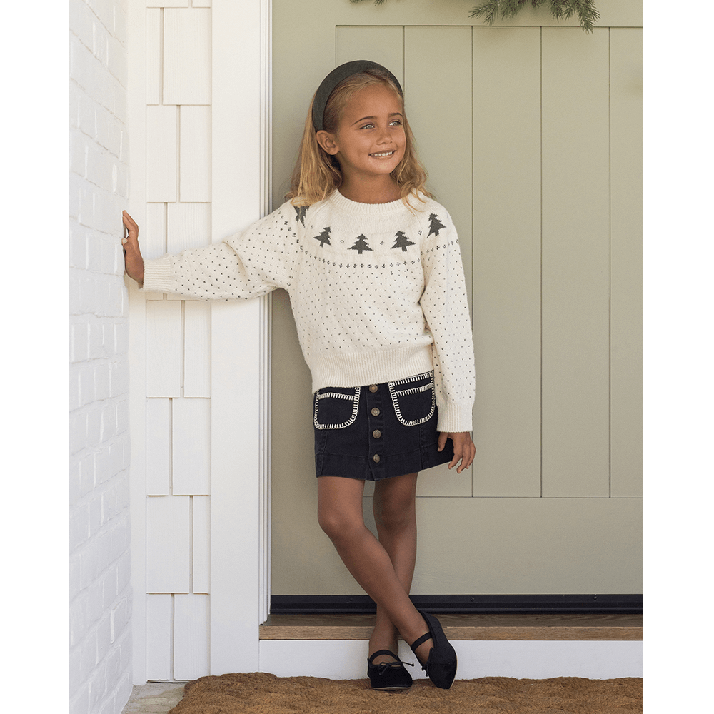 Rylee + Cru Fair Isle Sweater - Trees