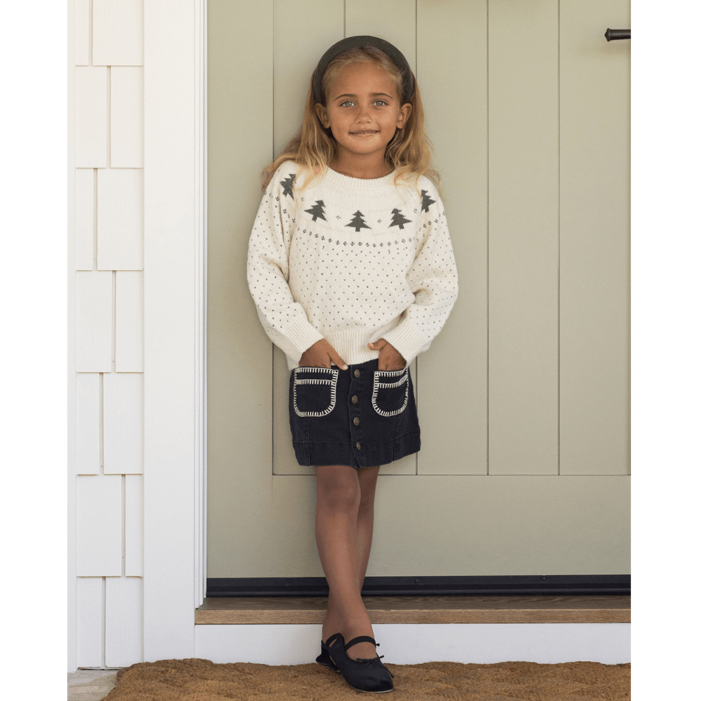 Rylee + Cru Fair Isle Sweater - Trees