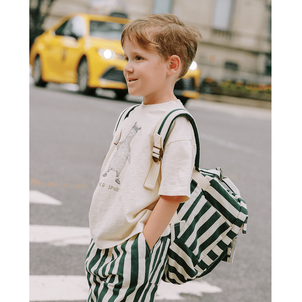Rylee + Cru Mini Backpack - Green Stripe