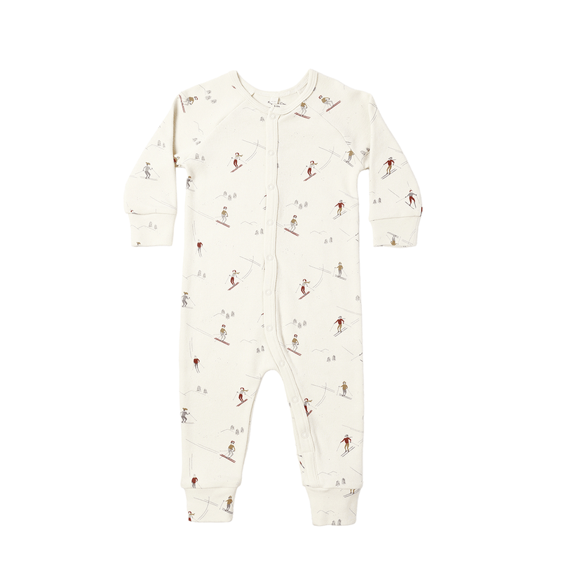Rylee + Cru Organic Long John Pajamas - Skiers