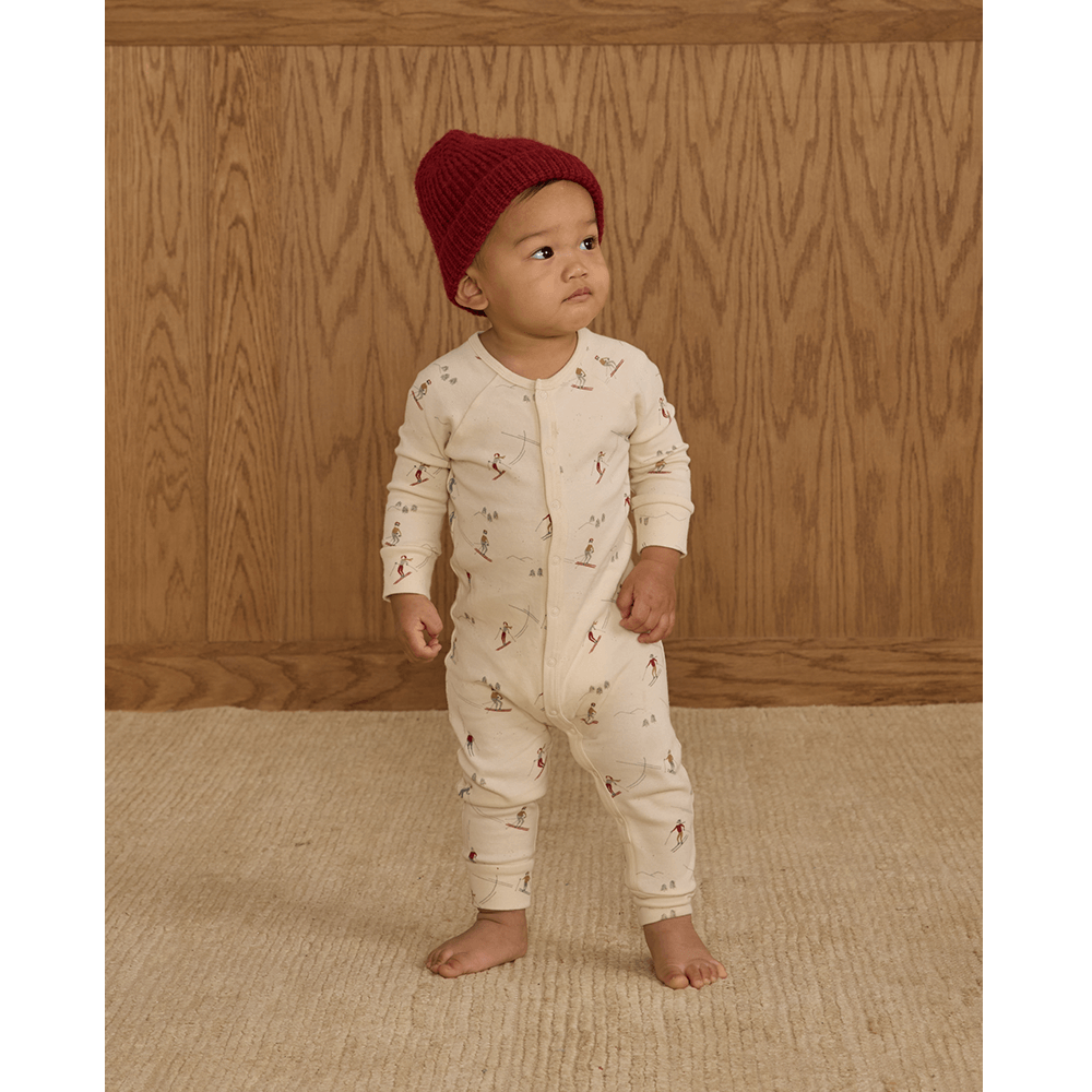 Rylee + Cru Organic Long John Pajamas - Skiers
