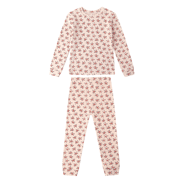Rylee + Cru Organic Long Pajama Set - Holly Berry