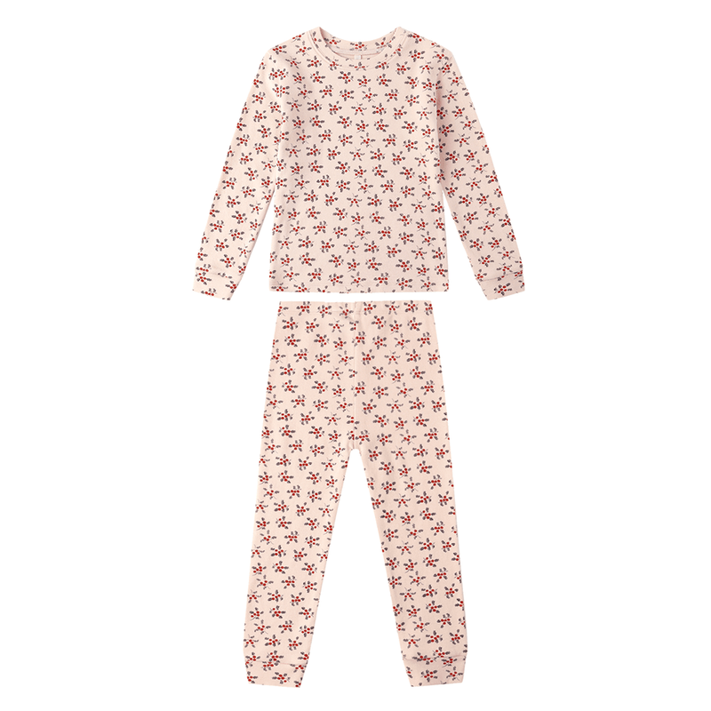 Rylee + Cru Organic Long Pajama Set - Holly Berry