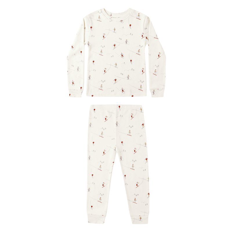 Rylee + Cru Organic Long Pajama Set - Skiers