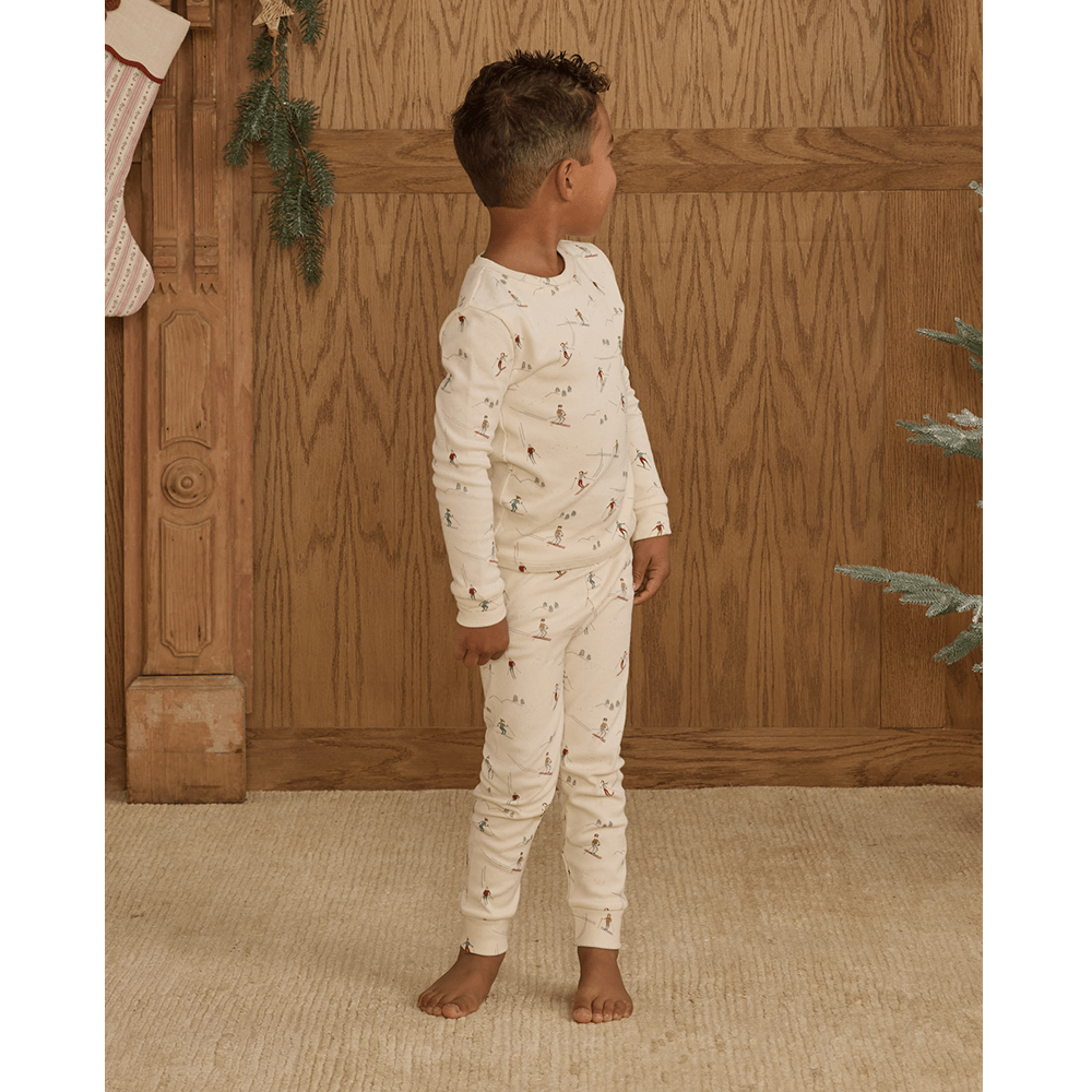 Rylee + Cru Organic Long Pajama Set - Skiers
