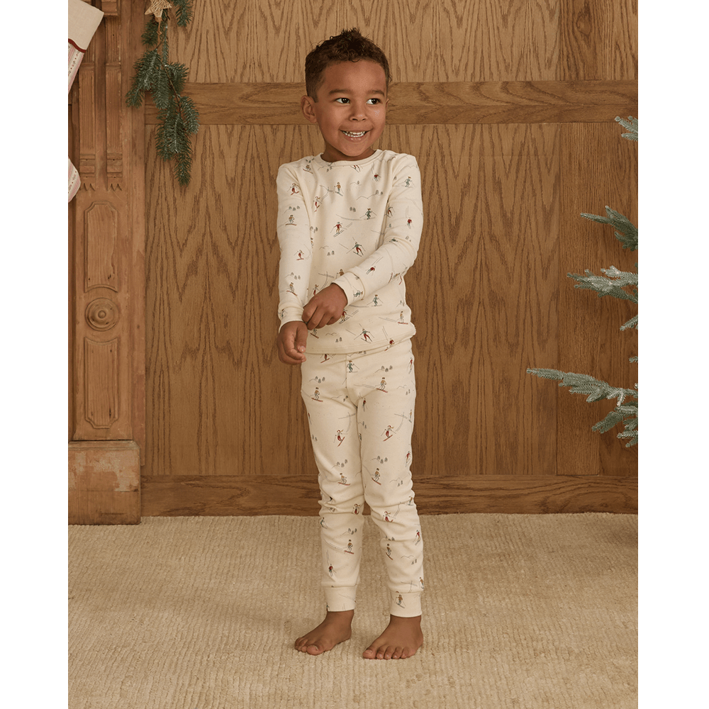 Rylee + Cru Organic Long Pajama Set - Skiers