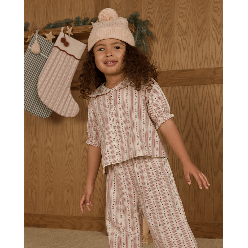 Rylee + Cru Ruffle Pajamas - Candy Cane Stripe