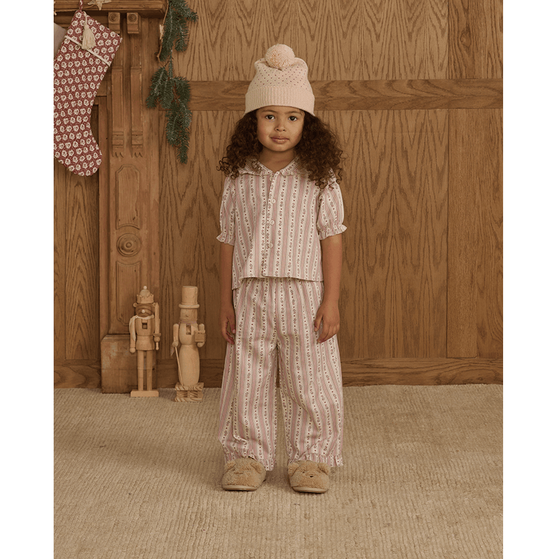 Rylee + Cru Ruffle Pajamas - Candy Cane Stripe