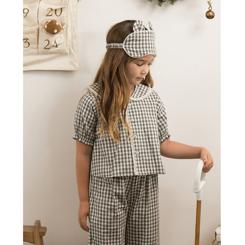 Rylee + Cru Sleep Mask - Evergreen Gingham