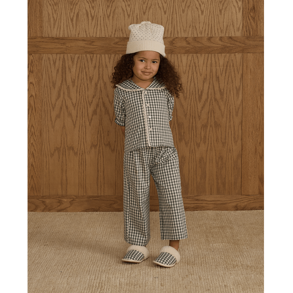 Rylee + Cru Ruffle Pajamas - Evergreen Gingham