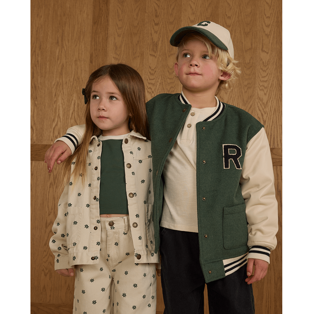 Rylee + Cru Varsity Jacket - Green
