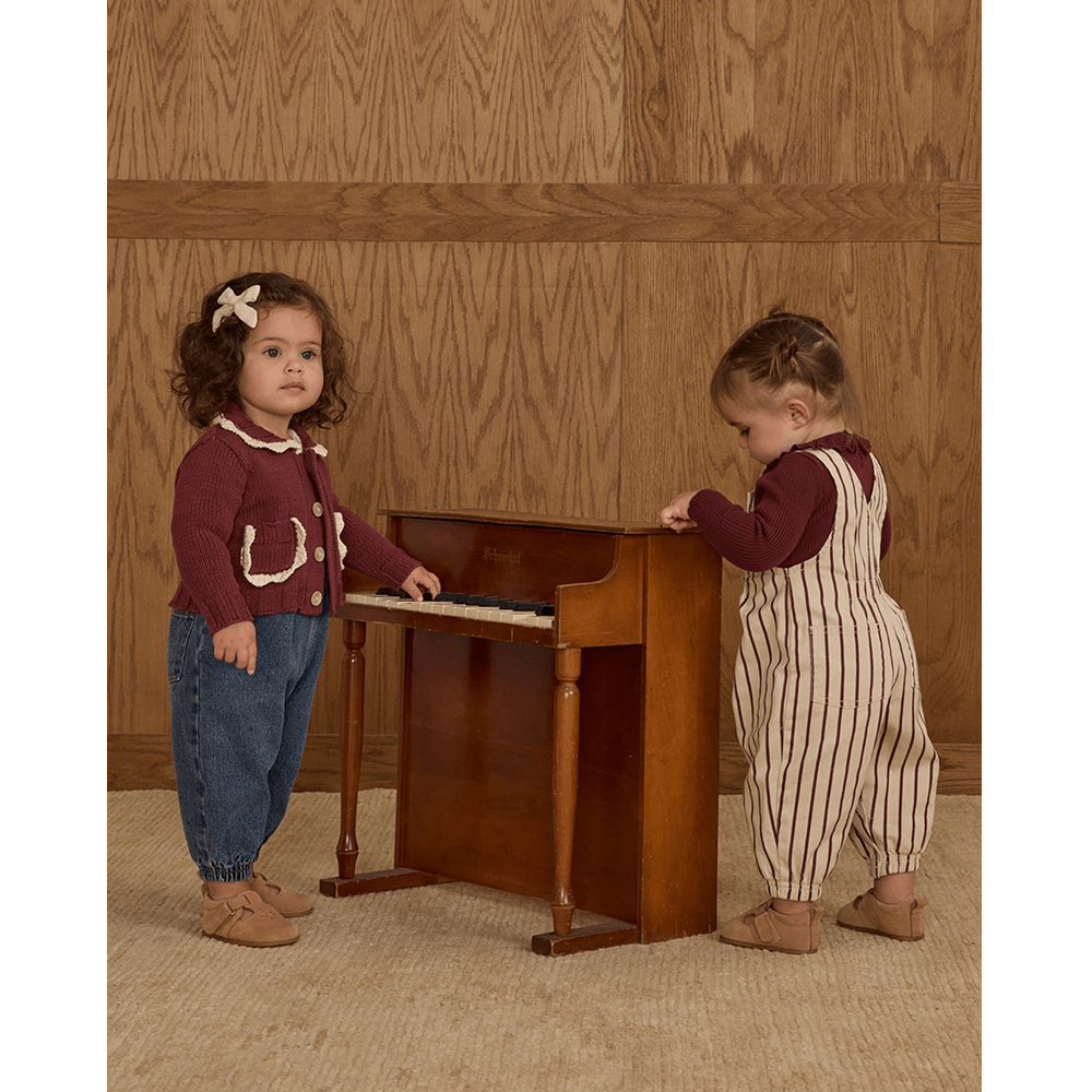 Rylee + Cru Vintage Overall - Burgundy Stripe