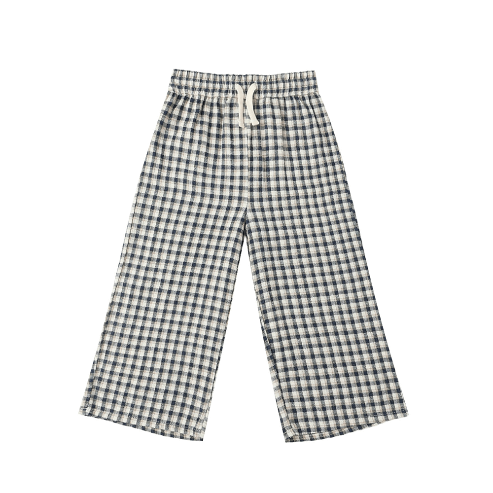 Rylee + Cru Wide Leg Pant - Navy Check