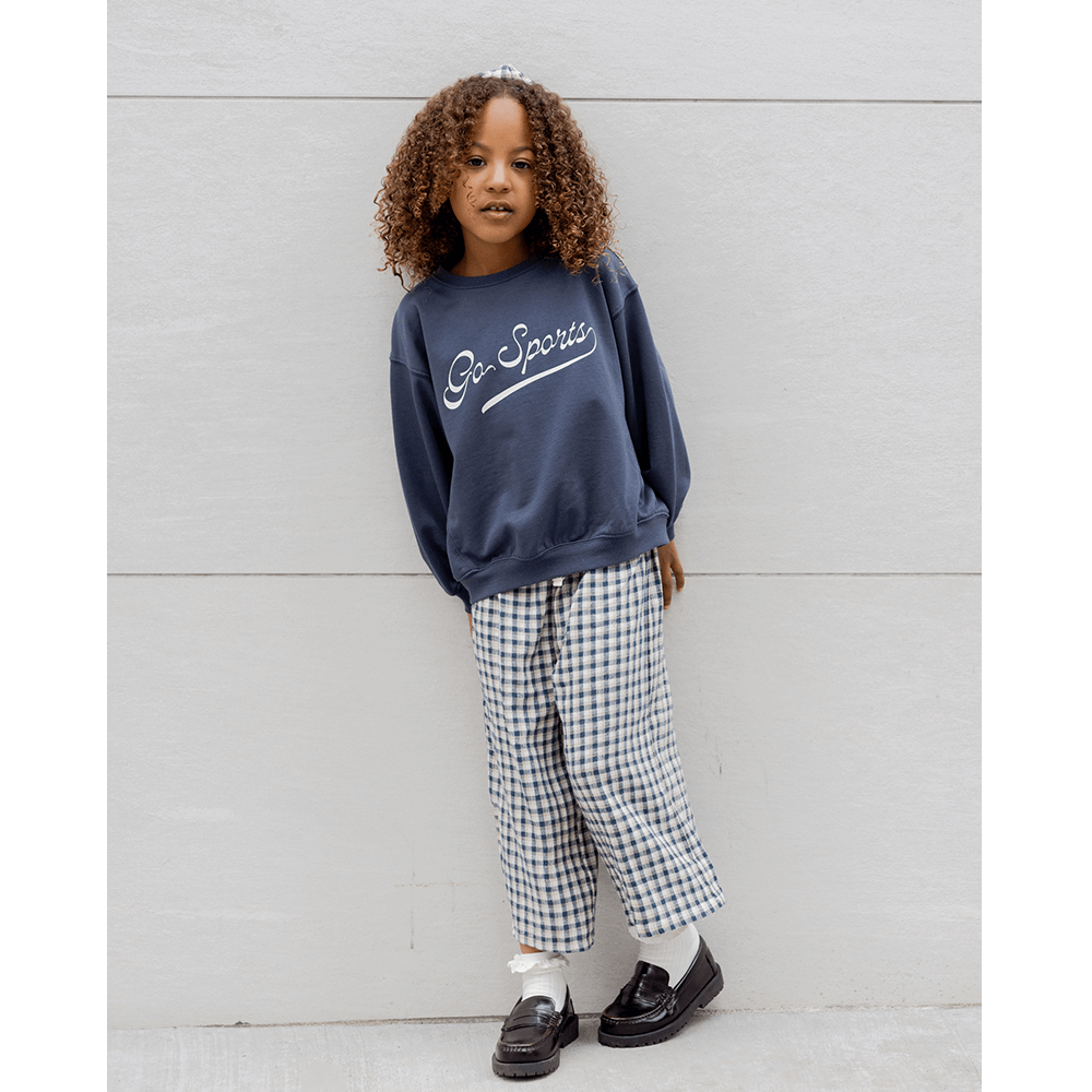 Rylee + Cru Wide Leg Pant - Navy Check